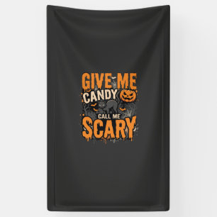 Halloween Geef Me Snoep Angstaanjagende Kat Spandoek