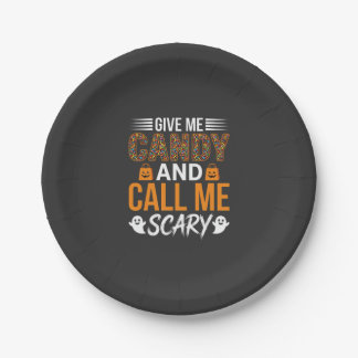 Halloween Geef Me Snoep en Noem Me Schrikbarend Papieren Bordje