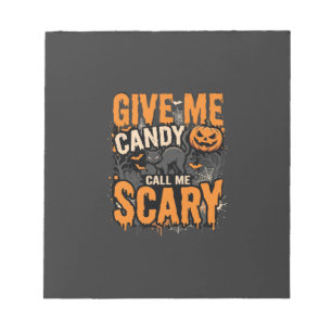 Halloween Geef Me Snoep Verschrikkelijke Kat Notitieblok
