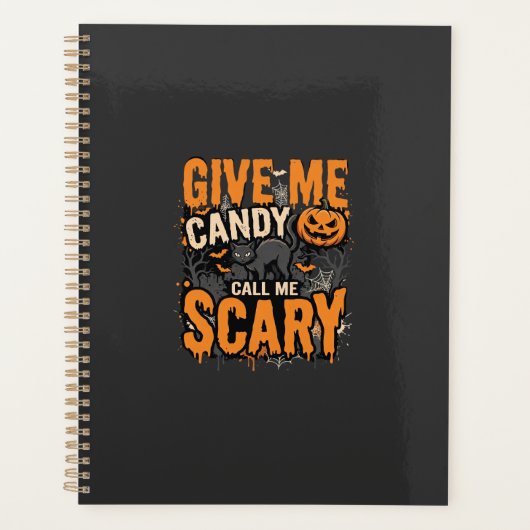 Halloween Geef Me Snoep Verschrikkelijke Kat Planner (Voorkant)