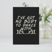 Halloween geen lichaam om met mij te dansen RSVP kaartje (Staand voorkant)