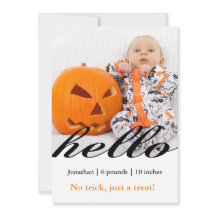 Halloween geen truc alleen een traktatie baby foto