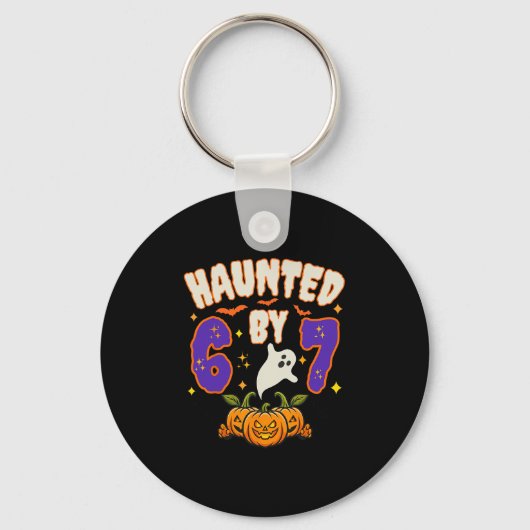 Halloween Geest 67 Nummer 67 Zes Zeven Meme Grappi Sleutelhanger (Voorkant)