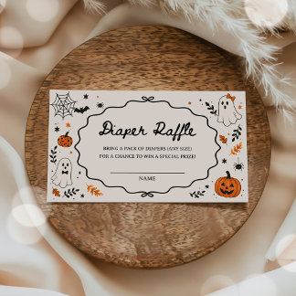Halloween Geest Baby Shower Luier Raffle Informatiekaartje