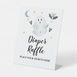 Halloween Geest Baby Shower Luier Raffle Reclamebord Met Voetstuk
