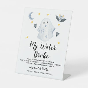 Halloween Geest Baby Shower Water Gebroken Spel Reclamebord Met Voetstuk