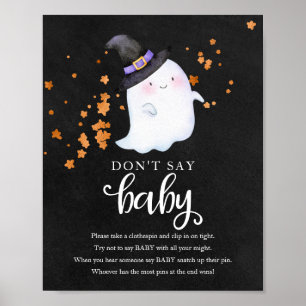 Halloween Geest Baby Shower Zeg Niet Baby Bord Poster
