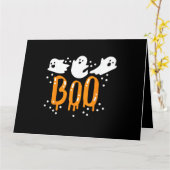 Halloween Geest Boe Schattig Kaart (Gele Bloem)