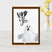 Halloween Geest Boe Toe Jou Schattig Grappig Kaart (Gele Bloem)