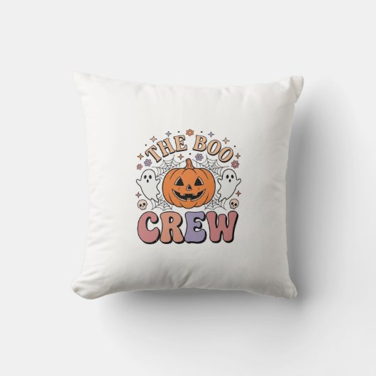 Halloween Geest Boo Bemanning Schattig Spooky Vint Kussen (Voorkant)