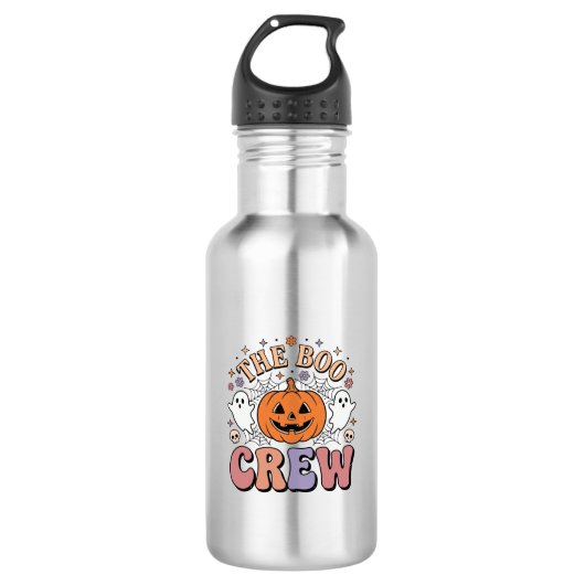Halloween Geest Boo Bemanning Schattig Spooky Vint Waterfles (Voorkant)