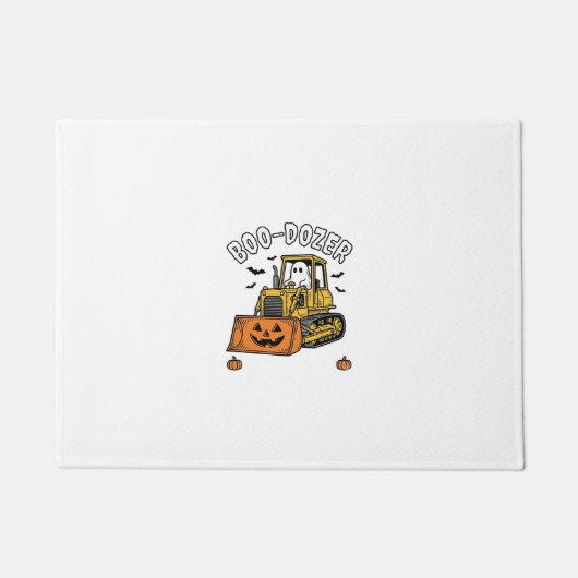 Halloween Geest Boo Dozer Grappige Bulldozer_1 Deurmat (Voorkant)