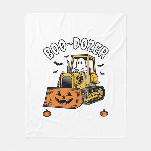 Halloween Geest Boo Dozer Grappige Bulldozer_1 Fleece Deken (Voorkant)