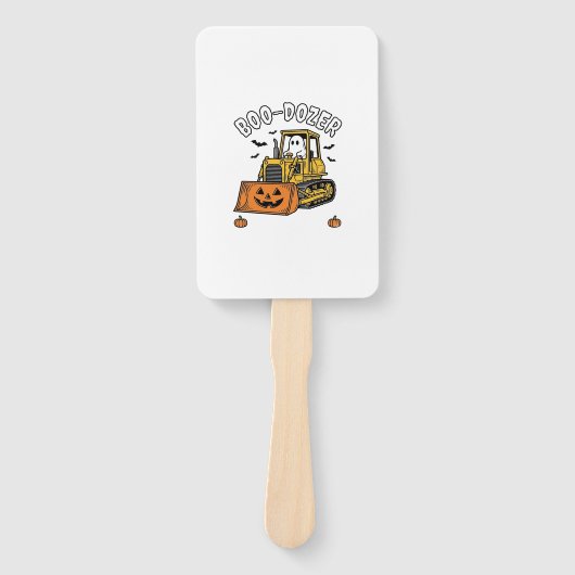 Halloween Geest Boo Dozer Grappige Bulldozer_1 Handwaaier (Voorkant)
