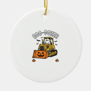 Halloween Geest Boo Dozer Grappige Bulldozer_1 Keramisch Ornament
