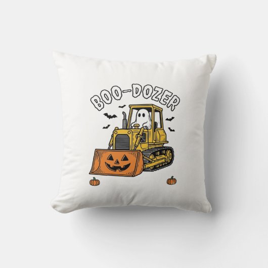 Halloween Geest Boo Dozer Grappige Bulldozer_1 Kussen (Voorkant)
