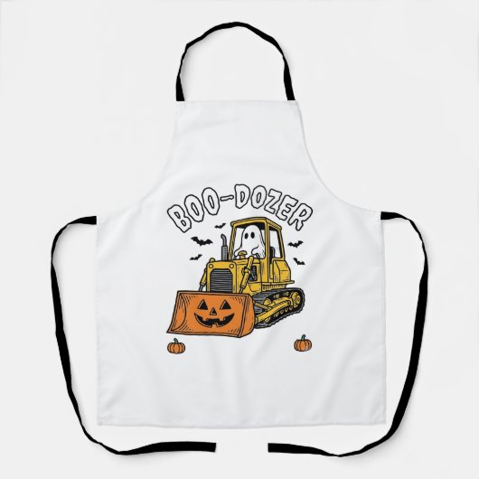 Halloween Geest Boo Dozer Grappige Bulldozer_1 Schort (Voorkant)