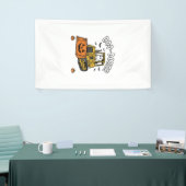 Halloween Geest Boo Dozer Grappige Bulldozer_1 Spandoek (Beurs)