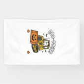 Halloween Geest Boo Dozer Grappige Bulldozer_1 Spandoek (Horizontaal)