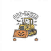 Halloween Geest Boo Dozer Grappige Bulldozer_1 Sticker (Voorkant)