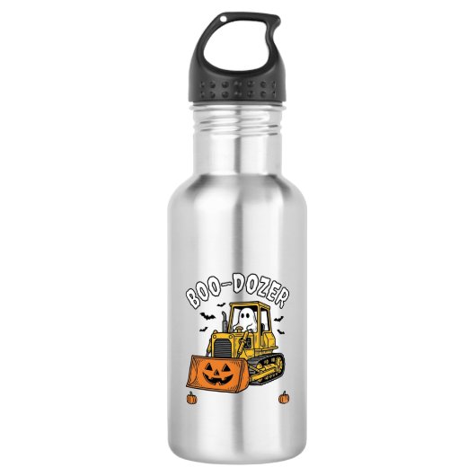 Halloween Geest Boo Dozer Grappige Bulldozer_1 Waterfles (Voorkant)