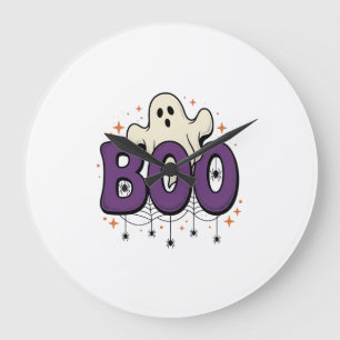 Halloween Geest Boo Grappige Spin Vintage_1 Grote Klok
