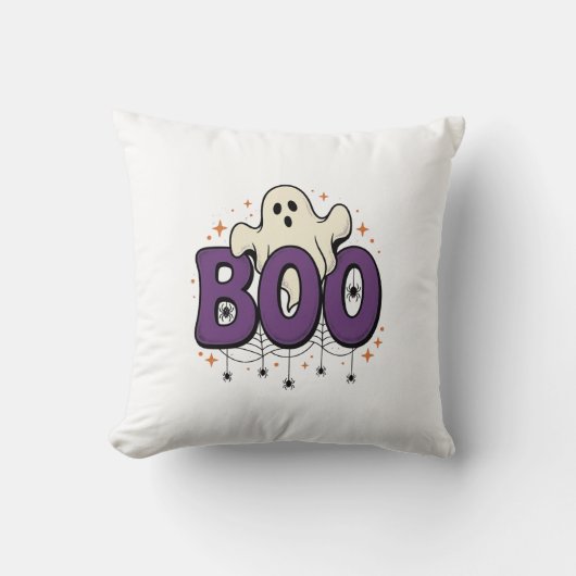 Halloween Geest Boo Grappige Spin Vintage_1 Kussen (Voorkant)