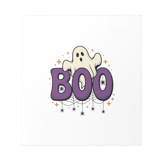 Halloween Geest Boo Grappige Spin Vintage_1 Notitieblok (Voorkant)
