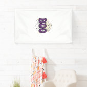 Halloween Geest Boo Grappige Spin Vintage_1 Spandoek (Insitu)