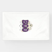 Halloween Geest Boo Grappige Spin Vintage_1 Spandoek (Horizontaal)
