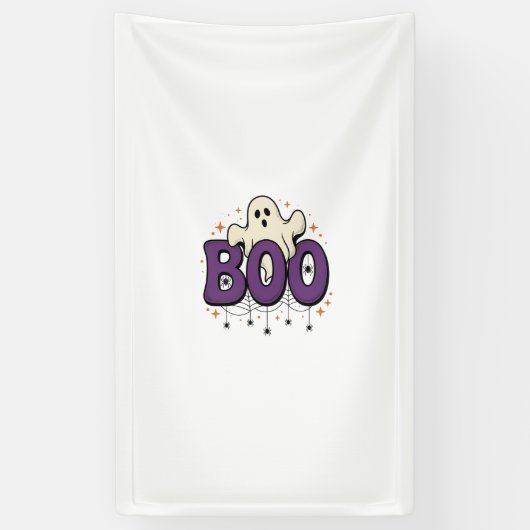 Halloween Geest Boo Grappige Spin Vintage_1 Spandoek (Verticaal)