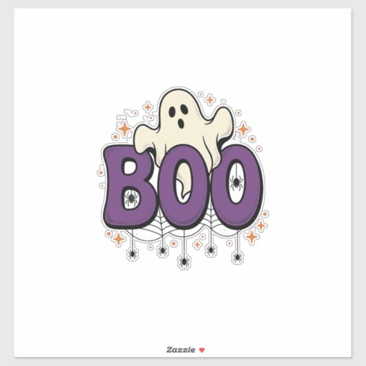 Halloween Geest Boo Grappige Spin Vintage_1 Sticker (Vel)