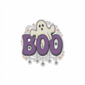 Halloween Geest Boo Grappige Spin Vintage_1 Sticker (Voorkant)