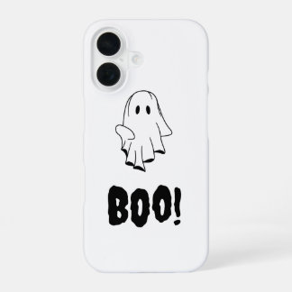 Halloween Geest Boo iPhone Hoesje Vaste Ontwerp iPhone 16 Hoesje