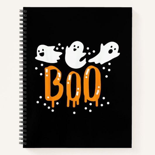 Halloween Geest Boo Schattig Notitieboek (Voorkant)
