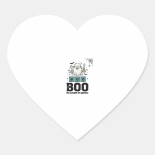 Halloween Geest Boo Wetenschap Grappig Vintage_1 Hart Sticker