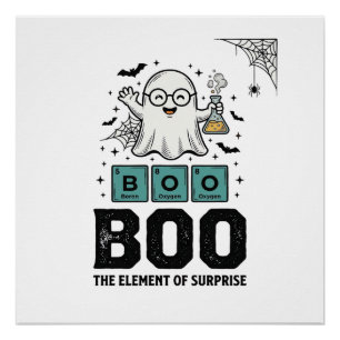 Halloween Geest Boo Wetenschap Grappig Vintage_1 Perfect Poster