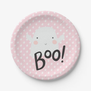 Halloween Geest Borden in Roze Papieren Bordje