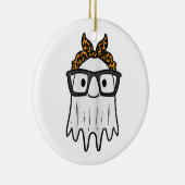 Halloween Geest Bril Schattig Keramisch Ornament (Rechts)