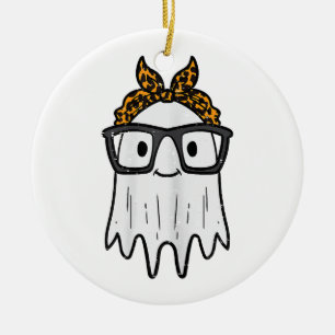 Halloween Geest Bril Schattig Keramisch Ornament