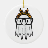 Halloween Geest Bril Schattig Keramisch Ornament (Achterkant)