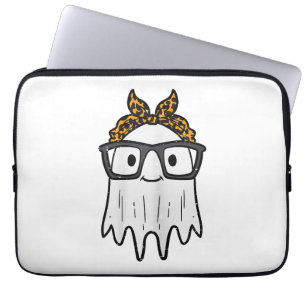 Halloween Geest Bril Schattig Laptop Sleeve