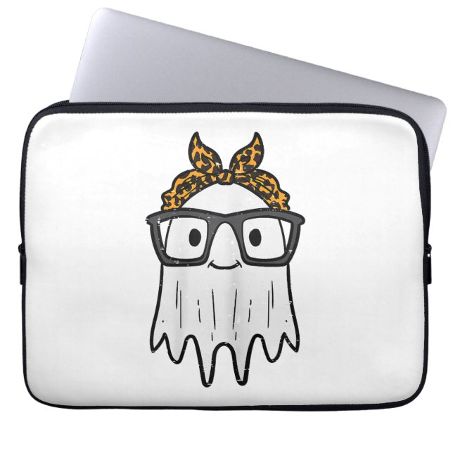 Halloween Geest Bril Schattig Laptop Sleeve (Voorkant)