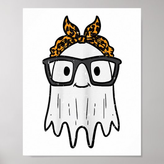 Halloween Geest Bril Schattig Poster (Voorkant)