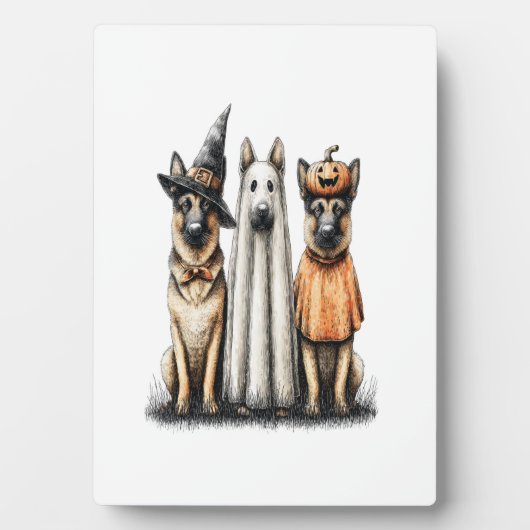 Halloween Geest Duitse Herder Hond Fotoplaat (voorkant)