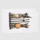 Halloween Geest Duitse Herdershond Golfhanddoek (Horizontaal)