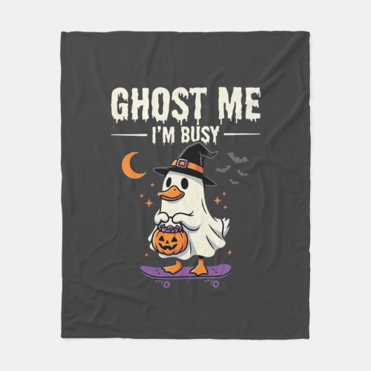 Halloween Geest Eend Skateboard Ontwerp_1 Fleece Deken (Voorkant)