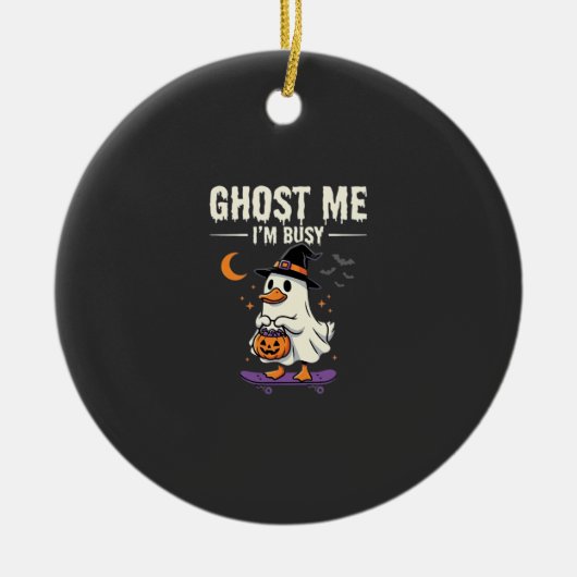 Halloween Geest Eend Skateboard Ontwerp_1 Keramisch Ornament (Voorkant)