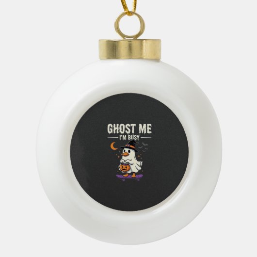Halloween Geest Eend Skateboard Ontwerp_1 Keramische Bal Ornament (Voorkant)