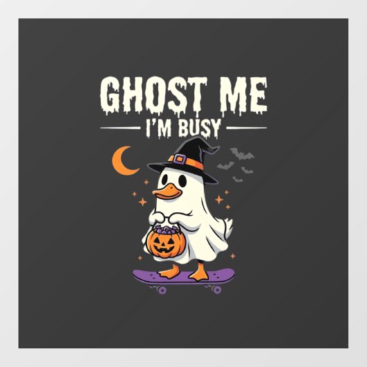 Halloween Geest Eend Skateboard Ontwerp_1 Raamsticker (Vel)